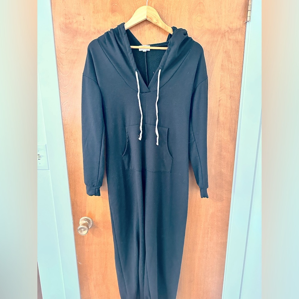 Black Hooded Jumpsuit